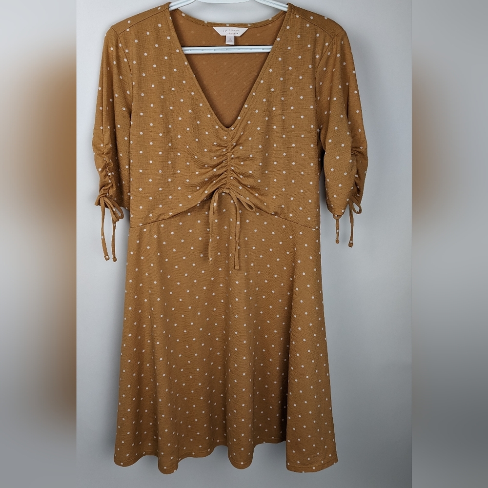 LAUREN CONRAD| Flowy Rushed Front Dress